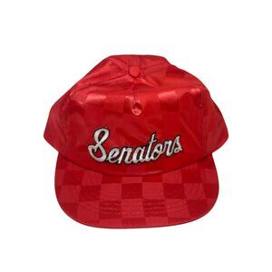 VTG Senators Red Checkerboard Snapback Hat – Pepsi & News 21 Nylon Cap Retro 90s